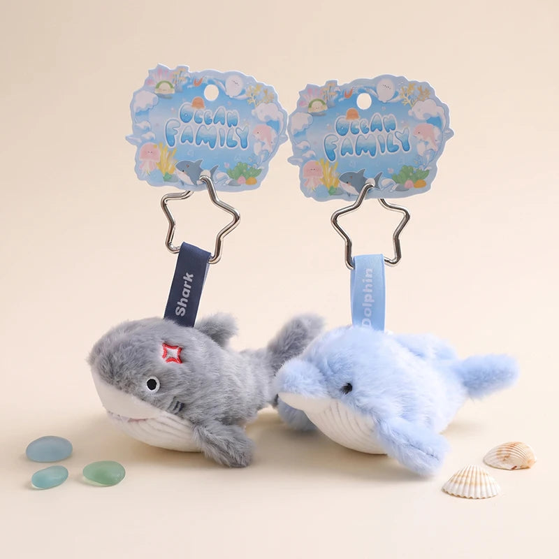 Creative Ocean Animal Plush Keychain Set - Penguin Shark Octopus Toy Gift