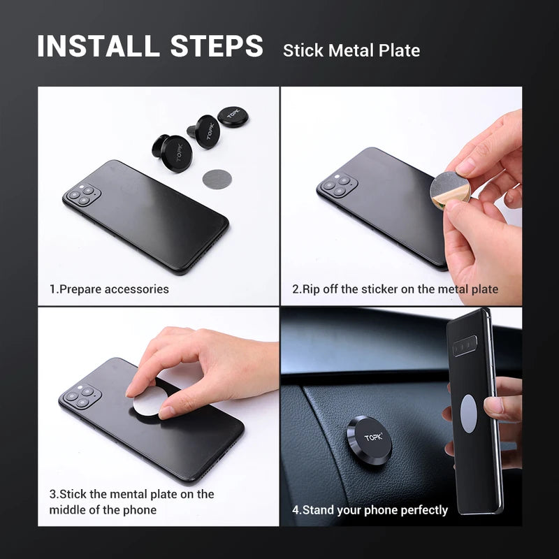 Magnetic Car Phone Mount with Air Vent Clip | Universal Cell & Mini Tablet Holder