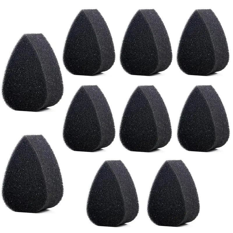 10Pcs Black Petal Face Painting Sponges - Water Drop Semi-Circular Foam for Makeup & Body Art