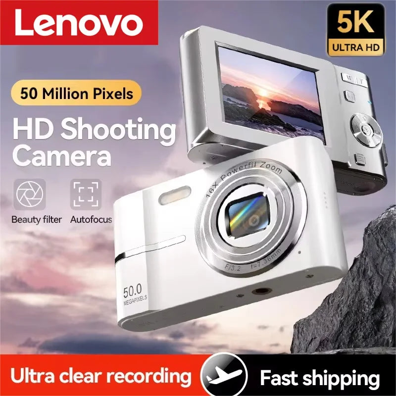 Digital Camera 50MP 5K Video 16X Zoom Anti-Shake Pocket Camera for Kids & Students