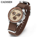 Men's Luxury Quartz Chronograph Watch with Sapphire Crystal and Canvas Strap