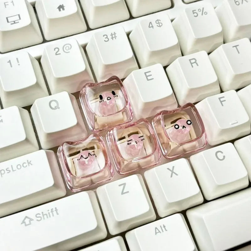 Cute Cat Profile WASD Keycap Set for Mechanical Keyboard - Multiple Colors