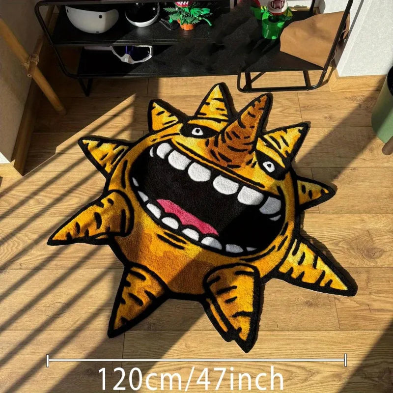 Cartoon Sun Monster Floor Carpet Anti-Slip Soft Mat for Bedroom Living Room Entrance