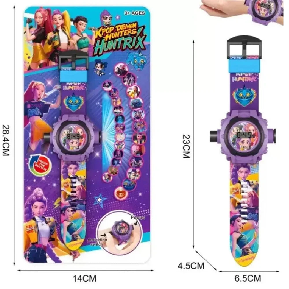 Anime 24 Pattern 3D Projection Wrist Watch Toy for Kids - Birthday Gift