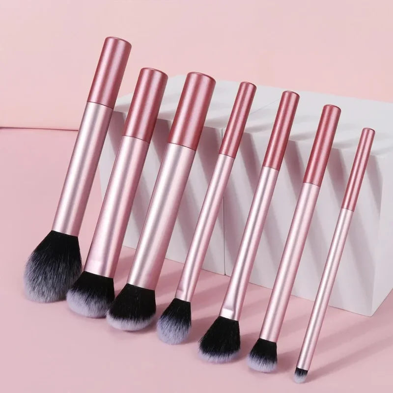 7-Piece Makeup Brush Set - Synthetic, Cruelty-Free, Easy to Clean Cosmetics Tools