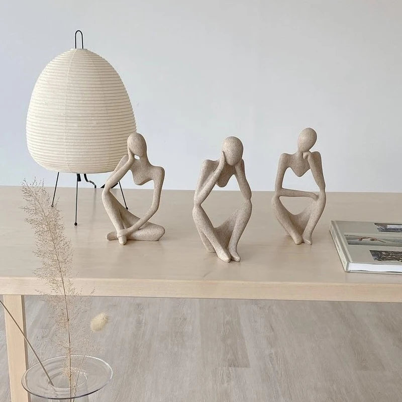 Scandinavian Abstract Art Figurines Decorative Ornament Light Luxury Home Decor
