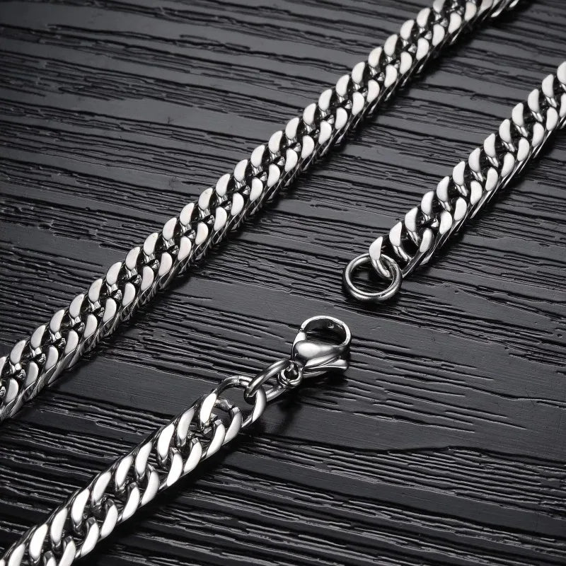 Men's Heavy Stainless Steel Cuban Chain Necklace 8mm-14mm Thick, Unisex Jewelry
