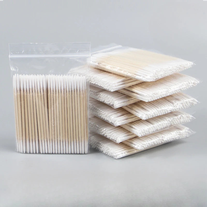 Disposable Micro Cotton Swab Brushes for Makeup & Lash Extension Removal - 100/300/500 Pc