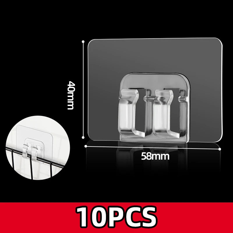 Outdoor String Light Adhesive Hooks - Transparent Wall Mount Clips for Patio & Home