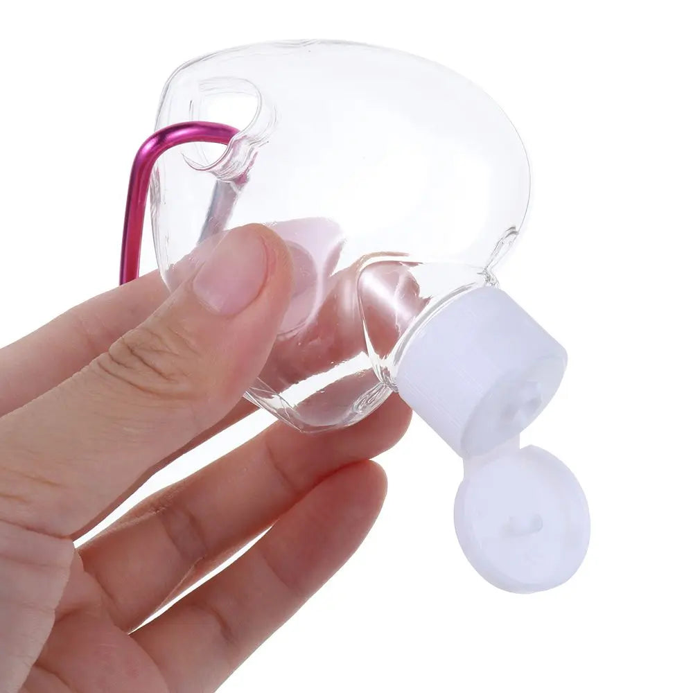 50ml Refillable Heart & Leaf Spray Bottle - Travel Perfume Lotion Container with Metal Hook