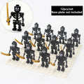 12Pcs Skeleton Soldier Building Blocks Halloween Decor Set - Ninja Bone Figures