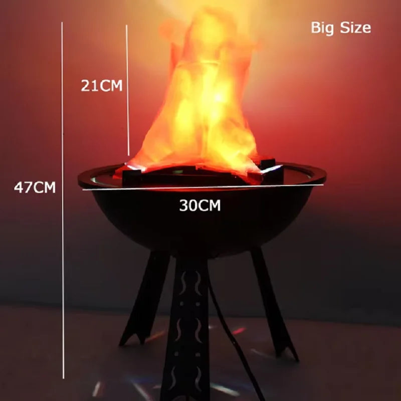 Halloween Fake Flame Lighting Prop - Haunted House Fire Basin with LED Flames