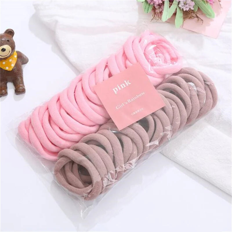 50 Pack Elastic Hair Bands Set for Girls Women No Damage Pigtails Holders