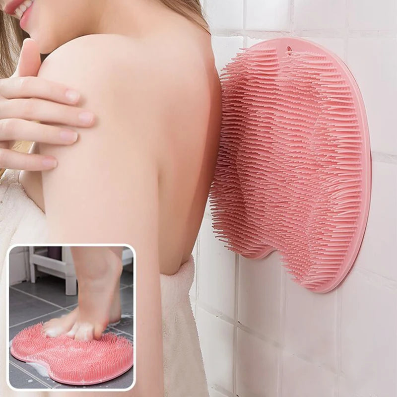Silicone Foot Massage Pad Shower Mat Non-Slip Exfoliating Body Scrubber Wall Mount
