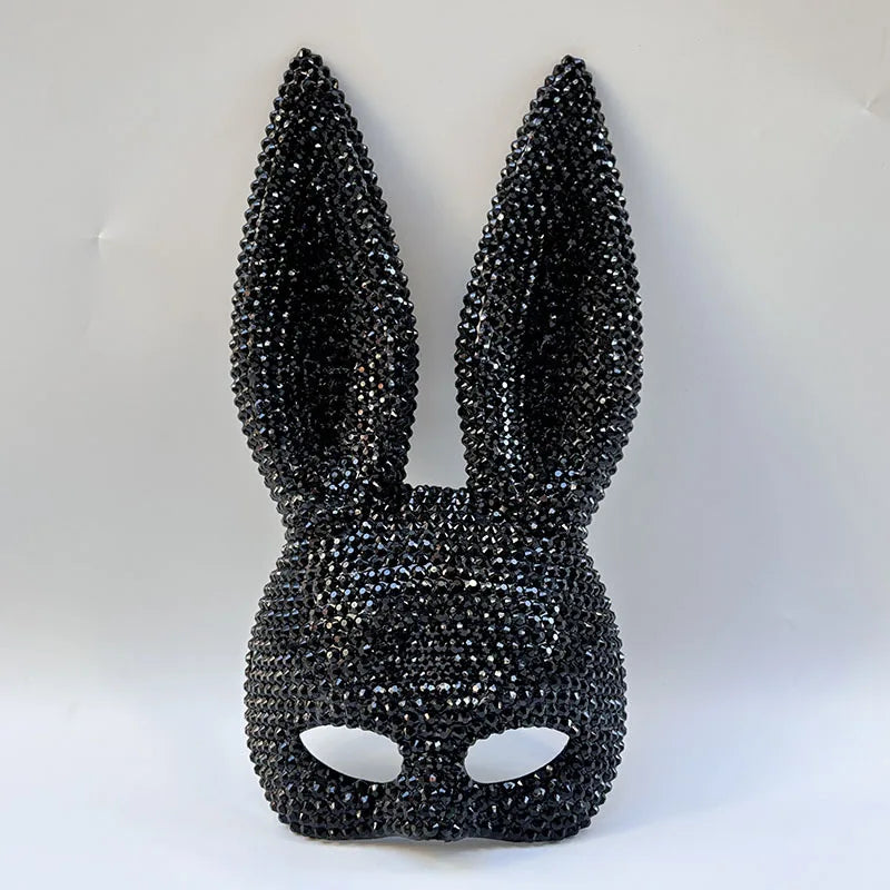 Halloween Sequin Rabbit Mask Costume Party Masquerade Animal Prop