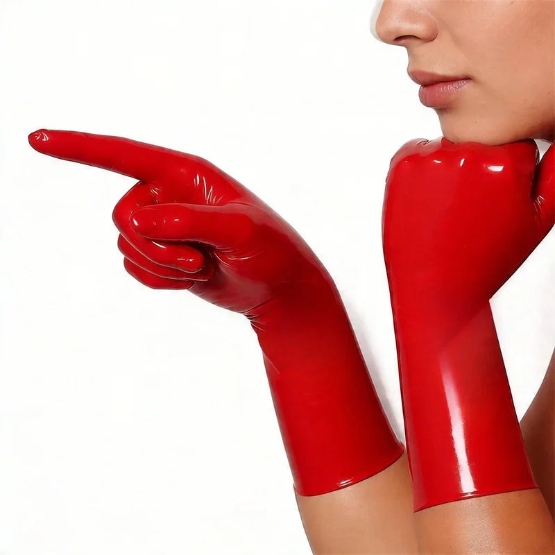 Unisex Latex Gloves Short Costume Accessory for Cosplay & Fashion