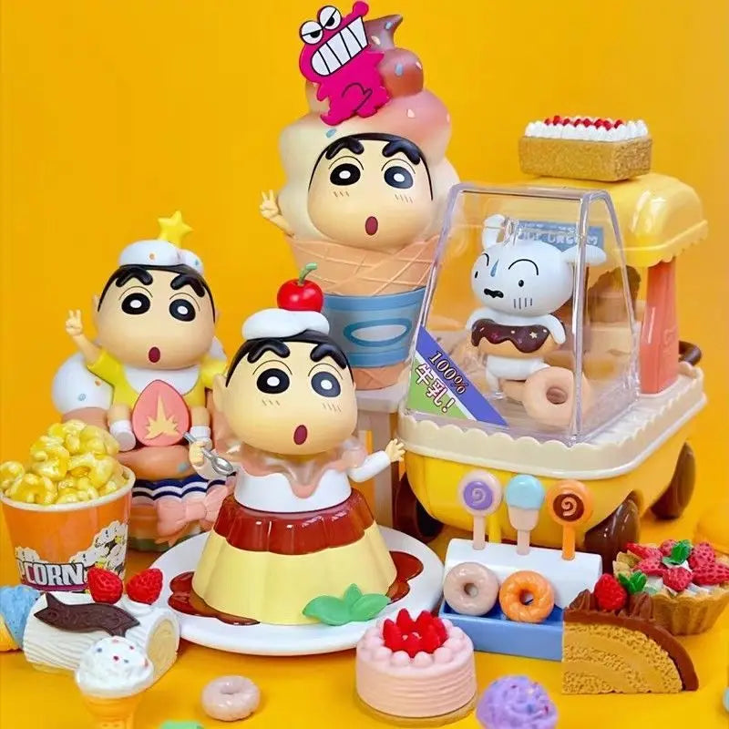 Crayon Shin-Chan Dessert Series Nohara Action Figure Blind Box Toy Gift for Collectors
