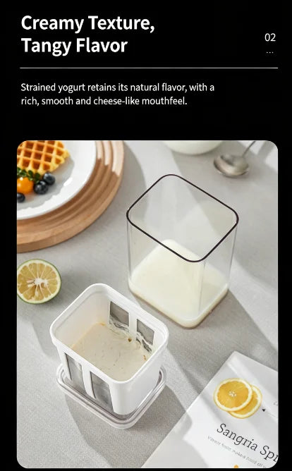 Stainless Steel Greek Yogurt Maker & Cheese Separator Kit - Fridge Cold Filter with Mesh Basket