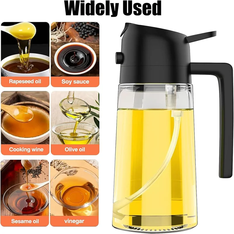 16oz Glass Oil Sprayer and Dispenser Bottle for Cooking Kitchen