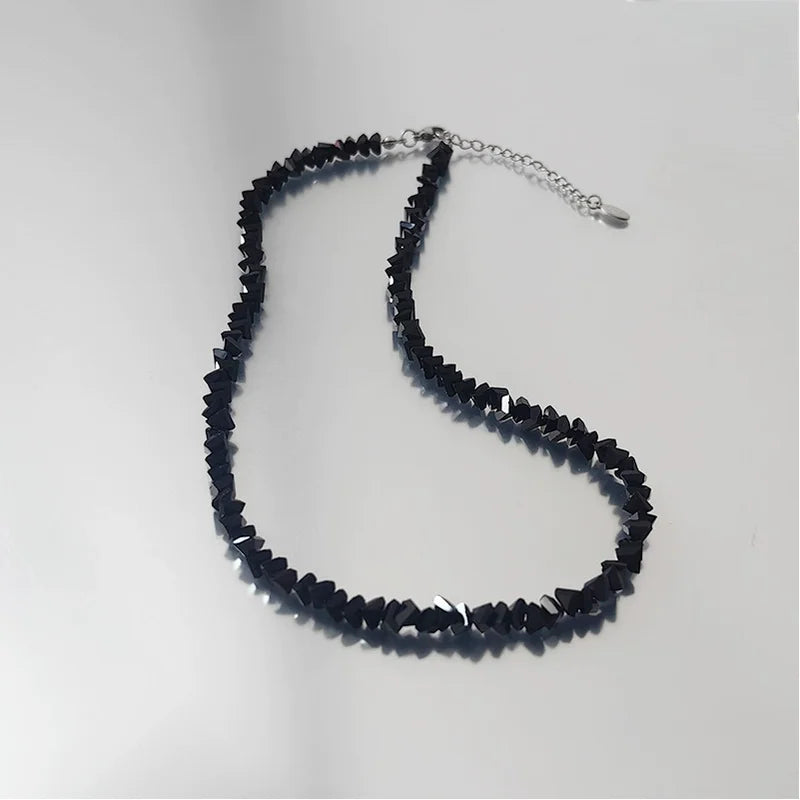 Multi-Cut Glass Crystal Beaded Jewelry Set for Women Irregular Necklace & Bracelet