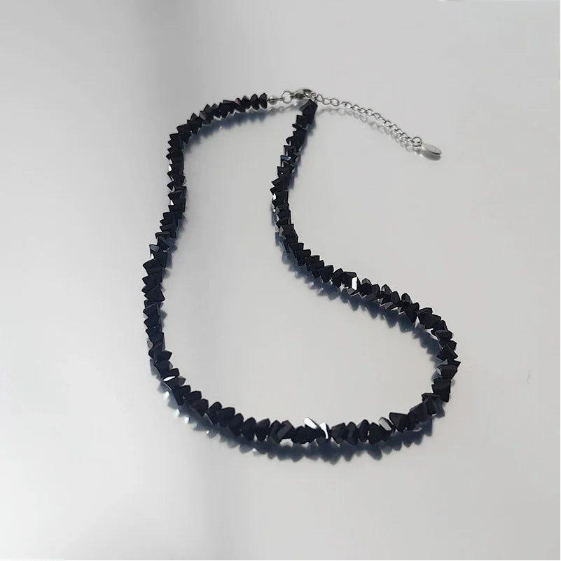 Multi-Cut Glass Crystal Beaded Jewelry Set for Women Irregular Necklace & Bracelet