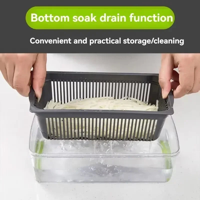Multifunctional 5-in-1 Handheld Food Chopper Vegetable Slicer Dicer Grater Kitchen Prep Tool