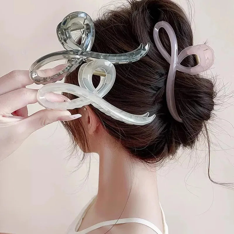 Elegant Jelly Color Bow Hair Claw for Women Girls Hair Accessories