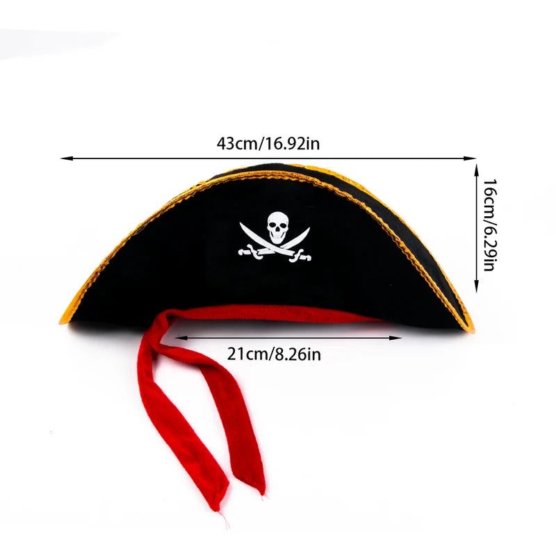 Pirate Skull Hat and Eye Patches Costume Accessories for Kids Halloween Party