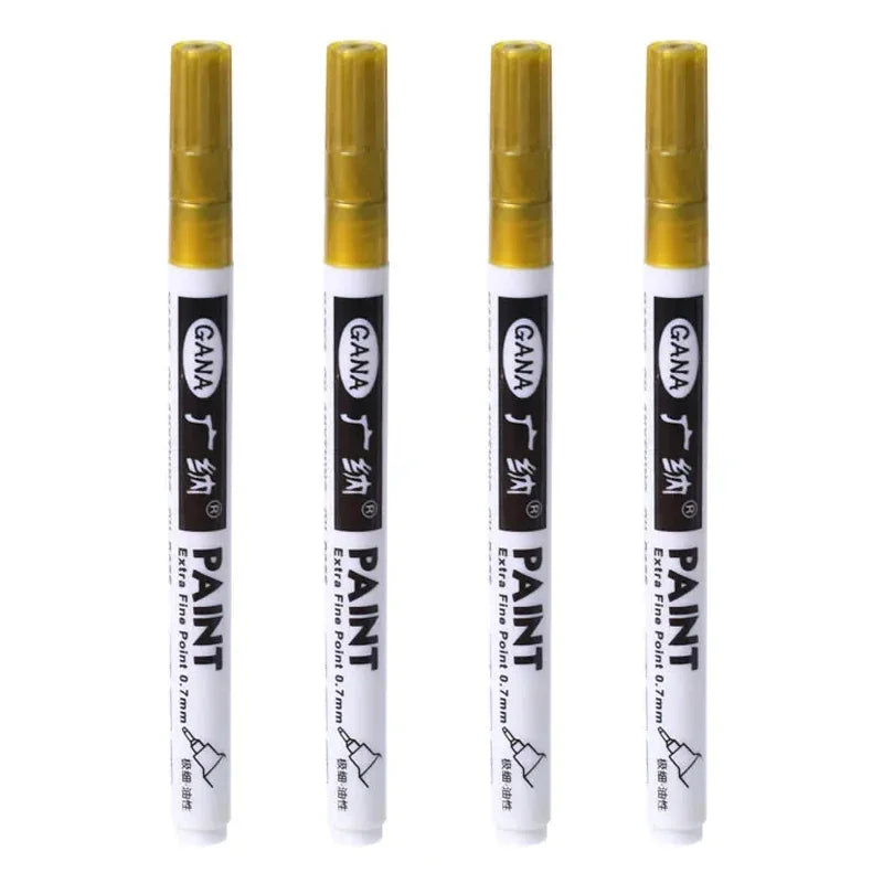 4-Piece Oil-Based Permanent Paint Markers Set - Waterproof, 0.7mm Fine Tip for Rock, Wood, Metal, Canvas