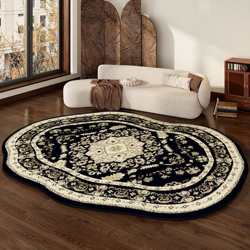 Retro Living Room Carpet with Thickened Floor Cushion for Sofa & Bedside Use
