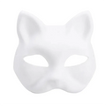 20pcs Japanese Mask Paper Blank Cat Face Masks for DIY Halloween Cosplay Party Decor