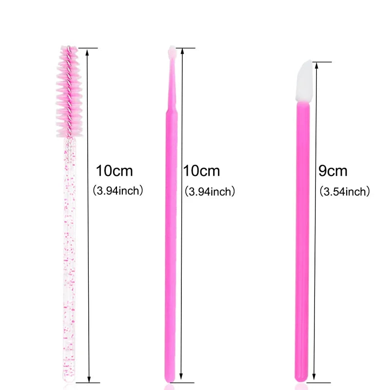 Disposable Eyelash Brush Set for Lash Extension and Makeup Application - 200 Pieces