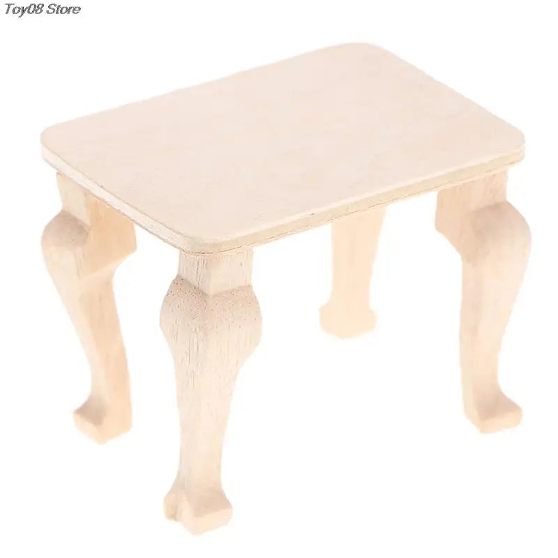 Mini Wooden Dollhouse Table - 1:12 Scale Dollhouse Miniature Furniture