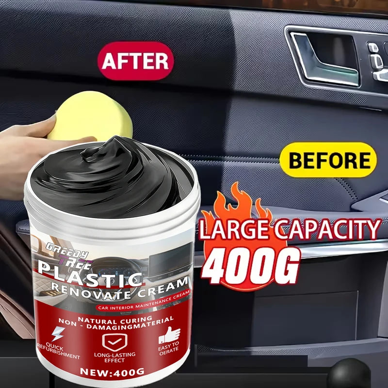 Plastic Car Interior Restorer Wax - Scratch Repair & Aging Prevention 400g