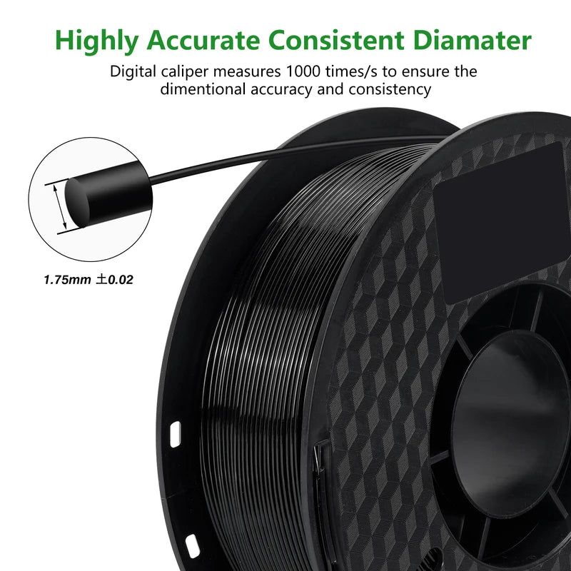PETG Filament for 3D Printers 1.75mm Eco-Friendly Non-Toxic 10kg Spool