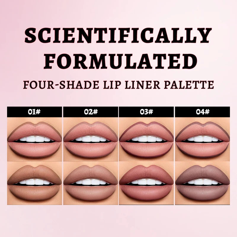 Matte Waterproof Lip Liner Pencil - Natural Lip Contour & Lipstick Effect