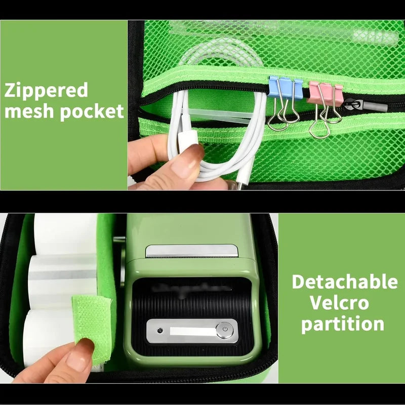 Protective Carrying Case for Wireless Label Printer with Customizable Compartments