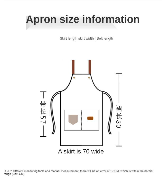 Custom Embroidered Waterproof Kitchen Apron with Pockets for Home Cooking & Baking