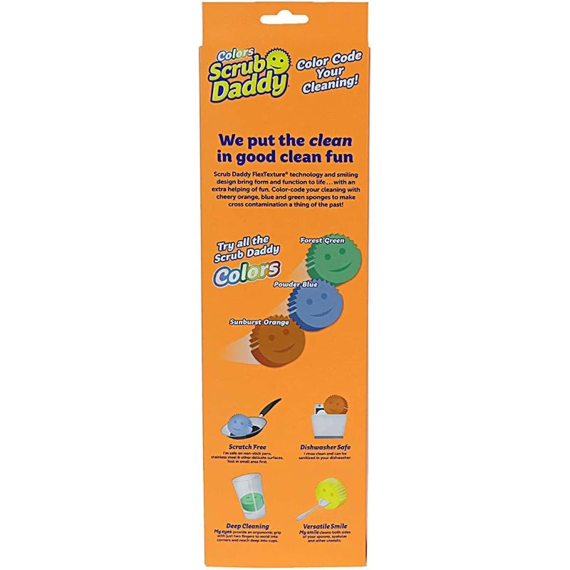 6-Pack Temperature-Sensing Dual-Sided Kitchen Scrub Sponges for Dish & Surface Cleaning