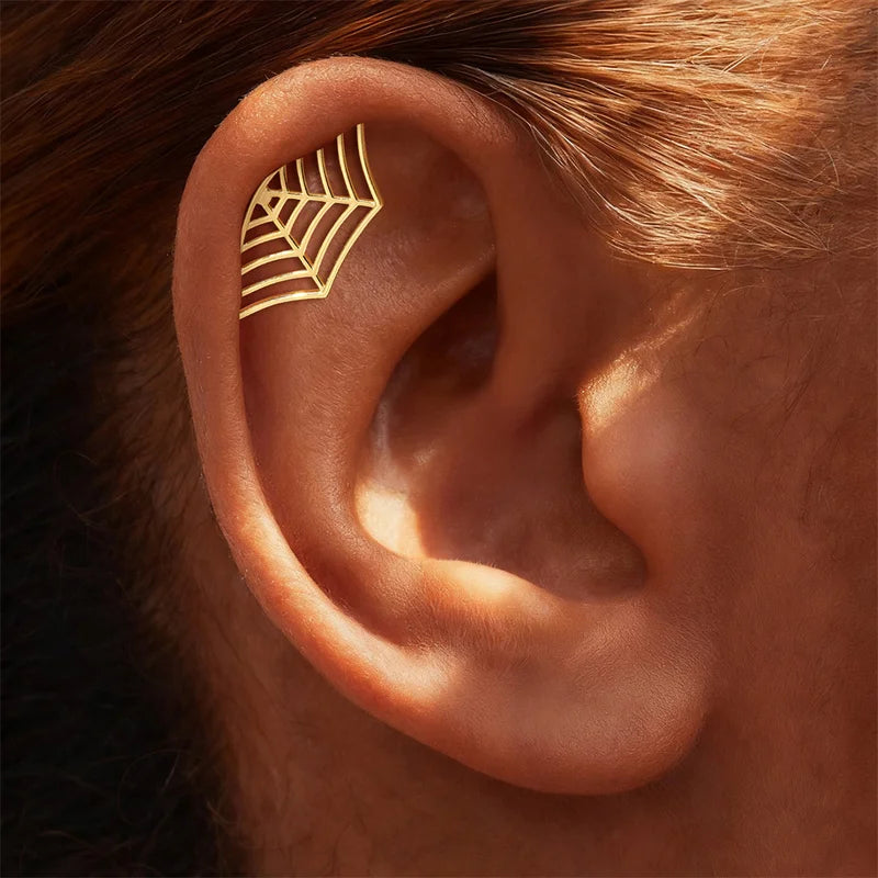 Sterling Silver Lotus Earrings with 18K Gold Plating for Women - Minimalist Jewelry