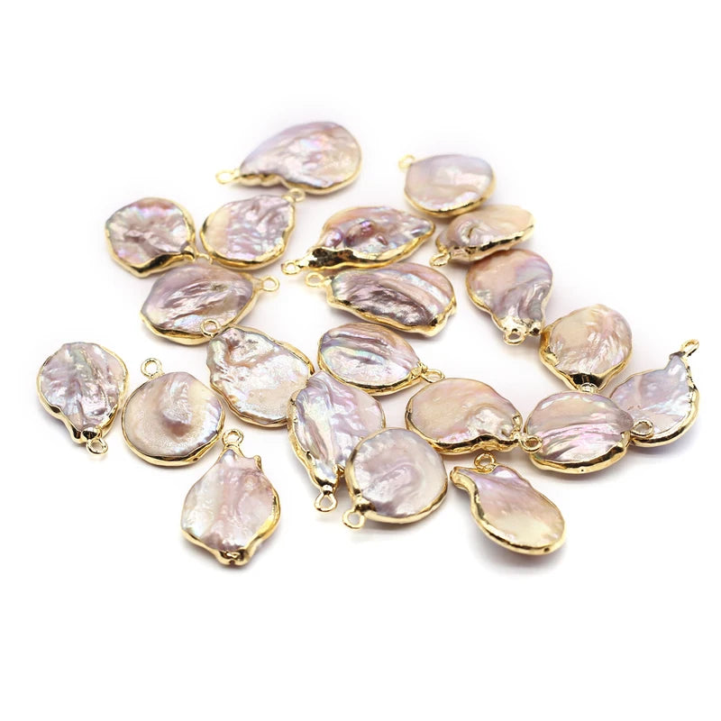 Purple Freshwater Pearl Pendant Drop Shape Jewelry Charm 14x21mm for DIY Necklace Earrings