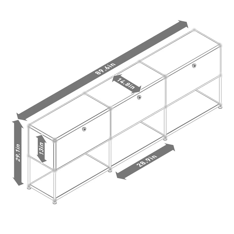 Modern Metal Storage Cabinet with Adjustable Feet for Living Room & Office