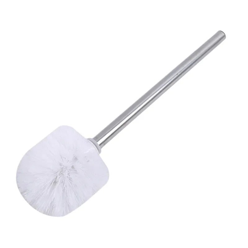 Stainless Steel Handle Toilet Brush Set with Wall-Mounted Storage Rack - Dead Corner Bathroom Cleaner