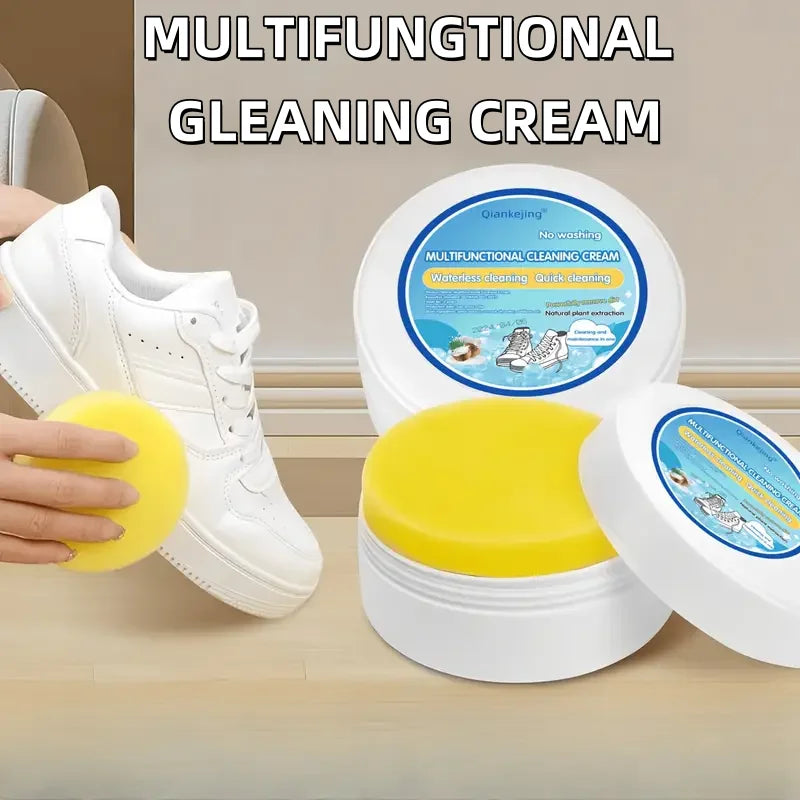 Multi-Purpose White Shoe Cleaner Paste for Shoes, Bags & Car Interiors