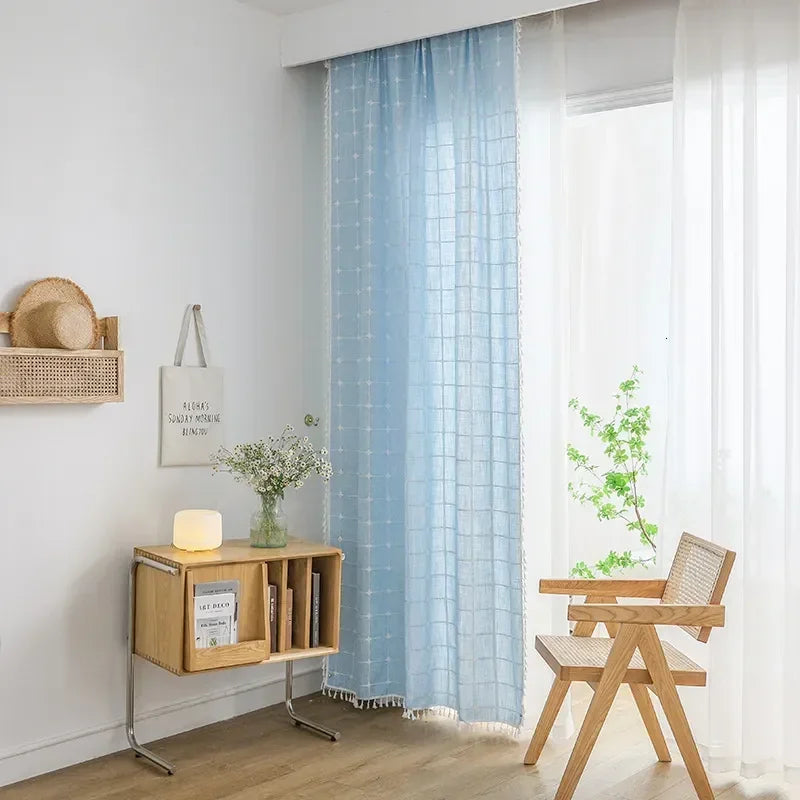 Sheer Jacquard Curtains for Living Room and Bedroom - Modern Silk Window Drapes