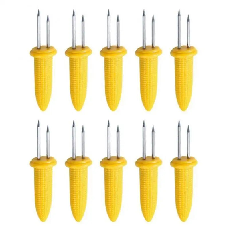 Stainless Steel Corn Holders Set - BBQ Corn On The Cob Double Forks