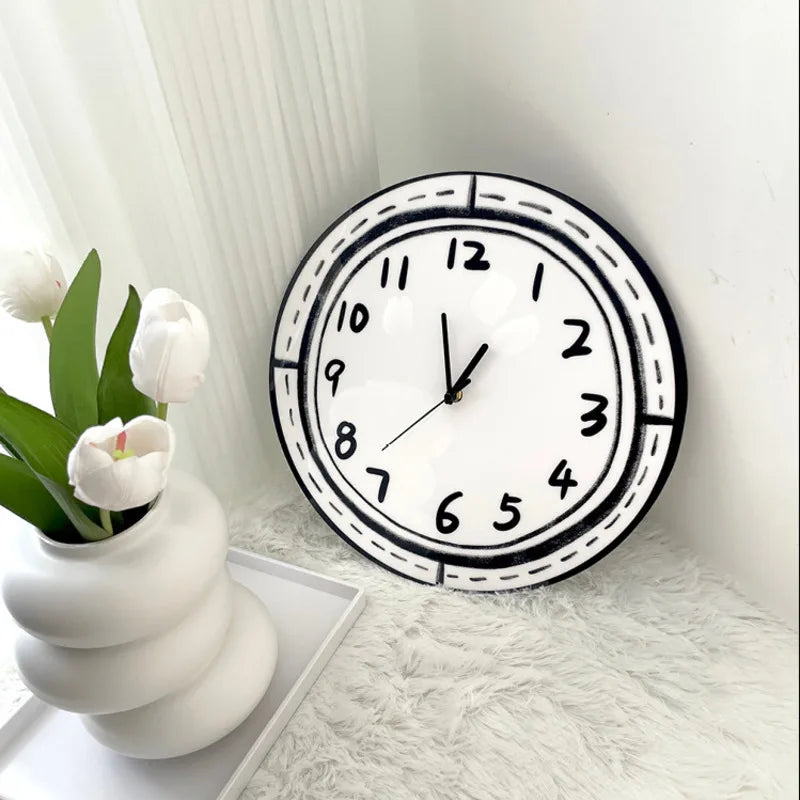 Silent Wall Clock with Cartoon Anime Art - Creative Living Room & Bedroom Decor