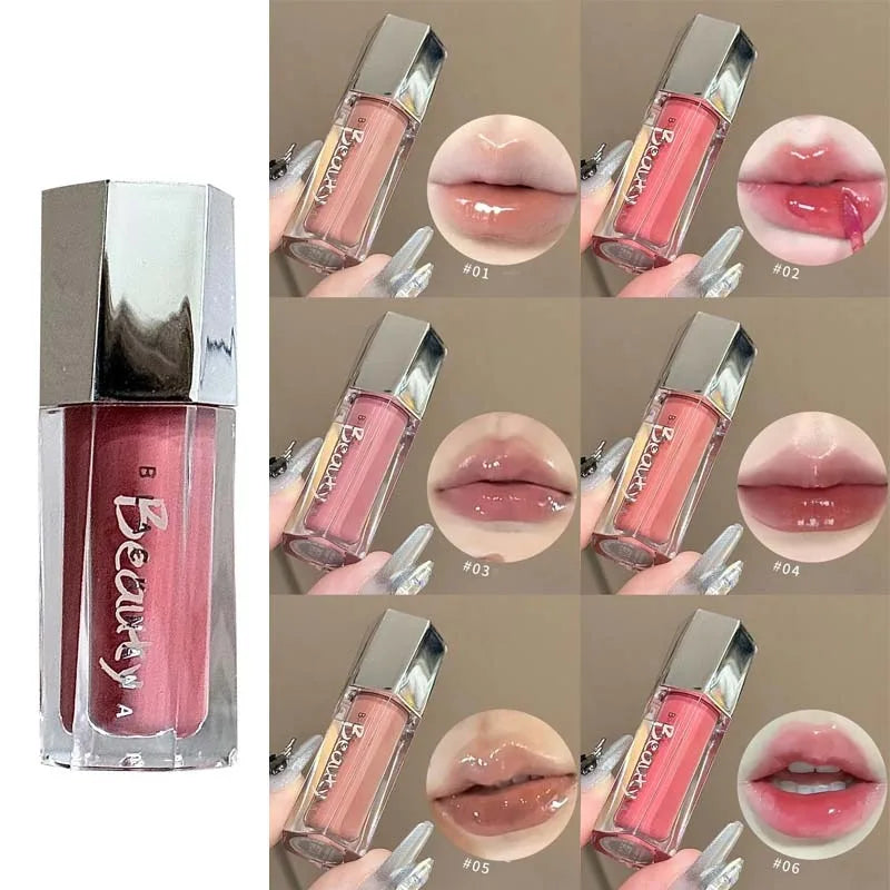 Long-lasting Lip Gloss - Moisturizing Glossy Liquid Lipstick with Water Light Effect