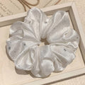Romantic Star Print Satin Scrunchies for Women - Shiny Elastic Hair Ties, Elegant Hair Accessories for Daily & Party Wear