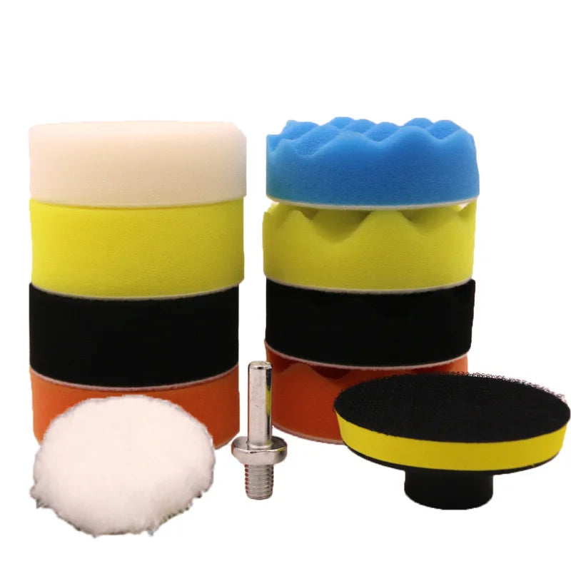Car Foam Buffer Polishing Kit - 11pcs Sponge Pads for Auto Wax & Scratch Removal